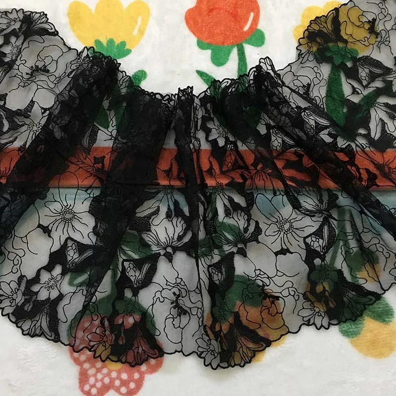 1Yard Black Floral … - image