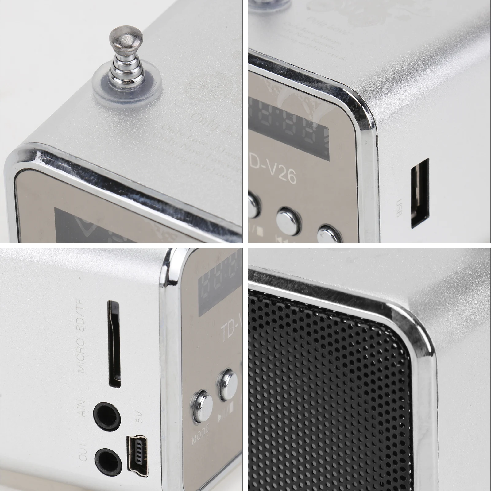 Dual-Function Mini Digital Speaker Mp3 Player Micro Usb Support Portable Rechargeable Led Display