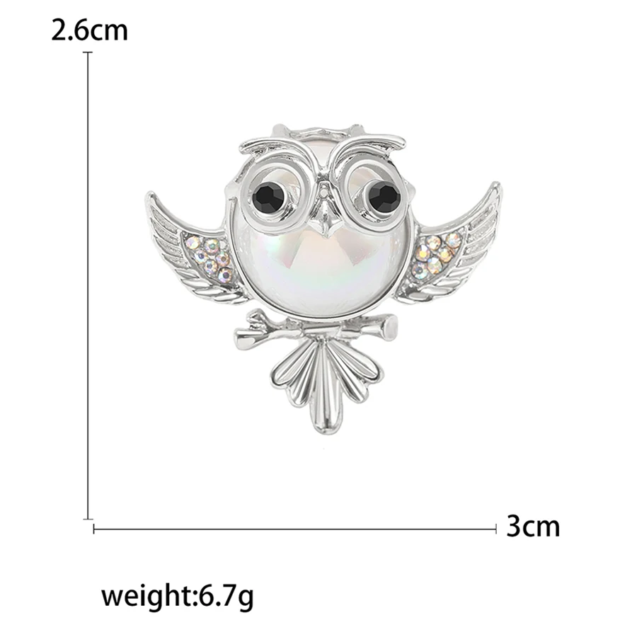 Rhinestone Owl Brooches for Women Unisex Turquoise Animal Pins Banquet Party Backpack Gifts Jewelry Accessories