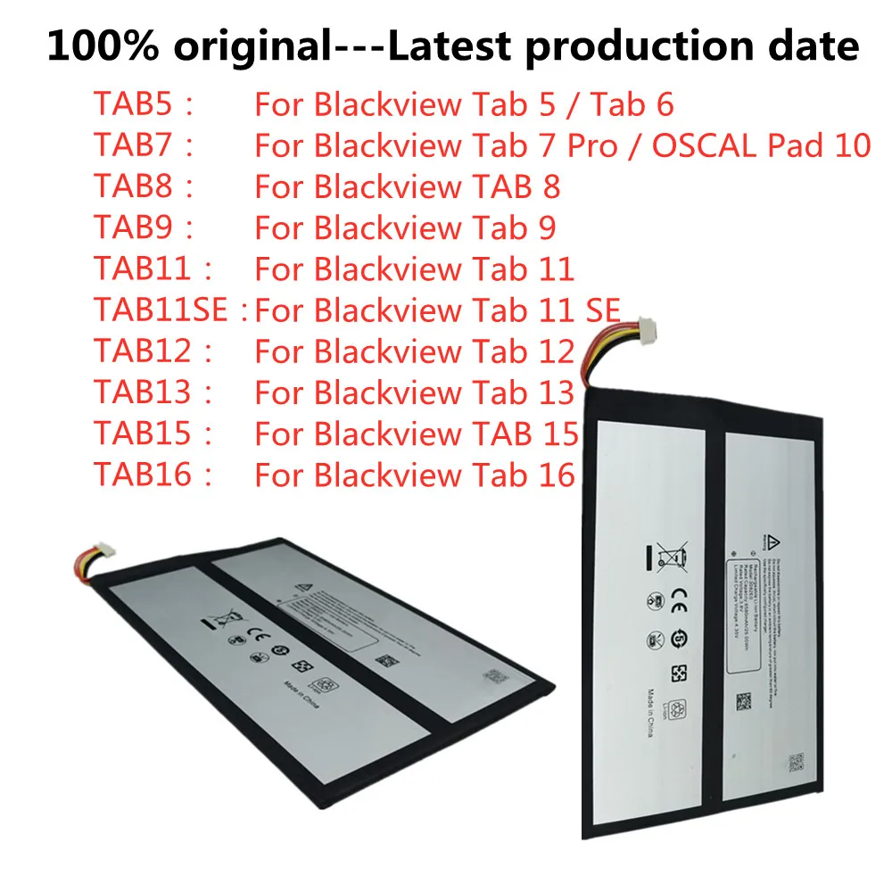New Original Battery For Blackview Tab 5 6 7 Pro 8 9 11 SE 12 13 15 16 OSCAL Pad 10 Tablet Tab5 Tab6 Tab8 Tab9 Tab11 Tab12 Tab13