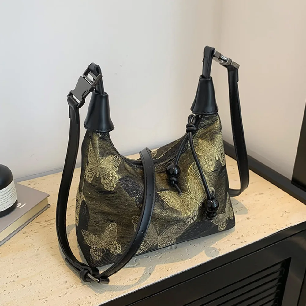 

Casual Commute New Chinese Style Bag Simple Fashion Butterfly Embroidery Bag Large Capacity Hand Bag Cross Body Bag Streetwear