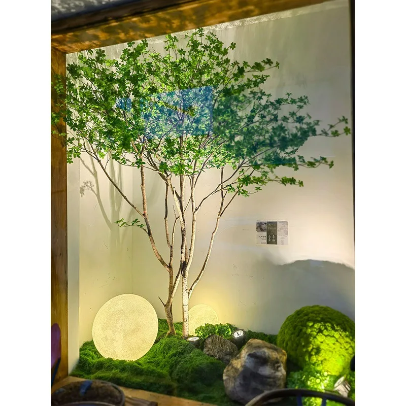 Simulated hanging bell tree, false tree, horse drunk wood, indoor simple plant landscaping, floor-to-ceiling window ornament