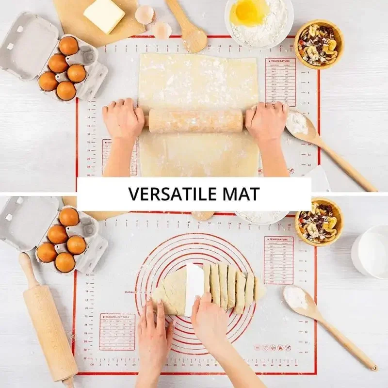 80/70/60/30cm Oversize Silicone Baking Mat Rolling Kneading Pad Pastry Tools Crepes Pizza Dough Non-Stick Kitchen Silicone Mat