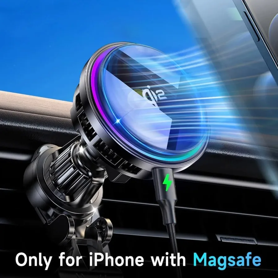 �y�Z�[�����z�ԍڎ��CQi2 15W���C�����X�[�d�� �A�C�X��p�X�}�z�z���_�[ �G�A�x���gRGB�}���[�d MagSafe�Ή� iPhone16 15 14 13 Pro Max�p