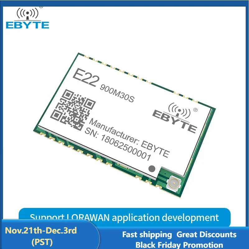 SX1262 LoRa Module 32M High-Precision TCXO EBYTE E22-900M30S 868MHz 30dBm 12km IPEX Antenna SPI Interface Module Low Power