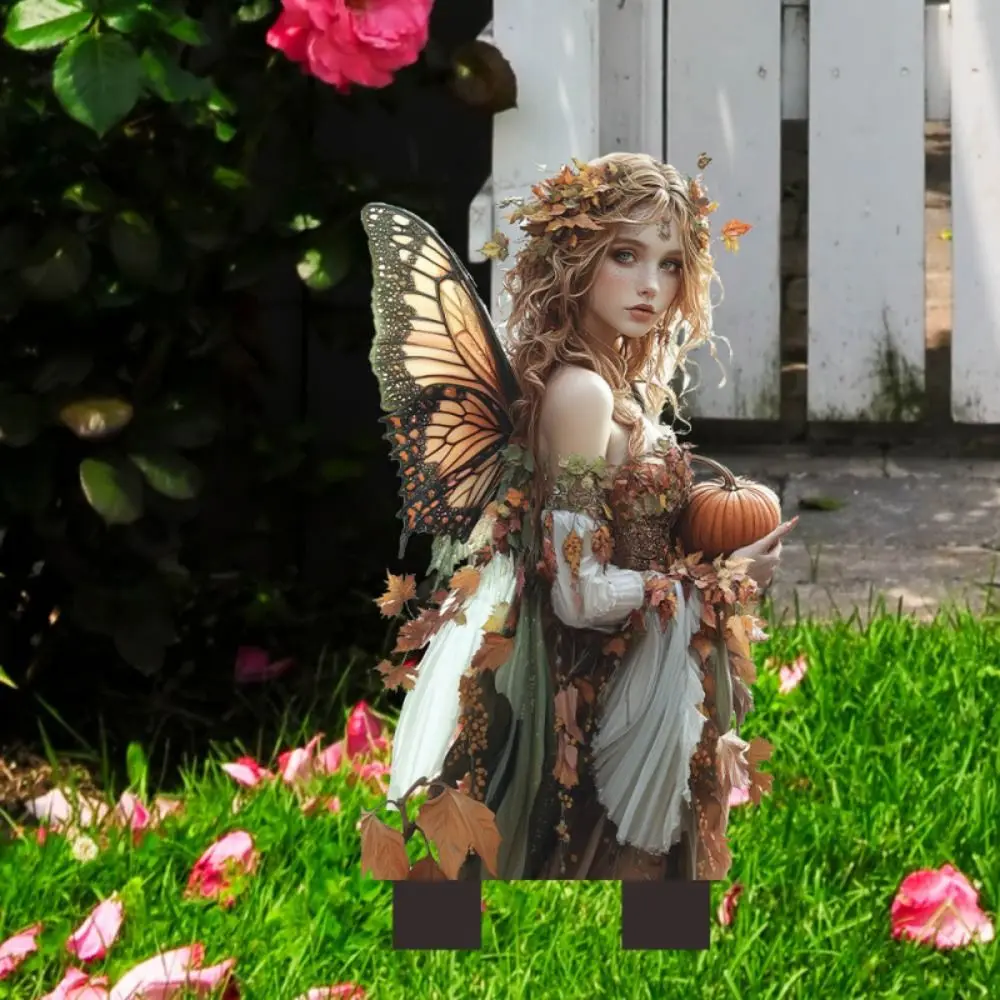 Acrylic Fairy Garden Stake Halloween Bohemian Style Fairy Garden Pole Waterproof Fairy Flowerpot Decoration Sign