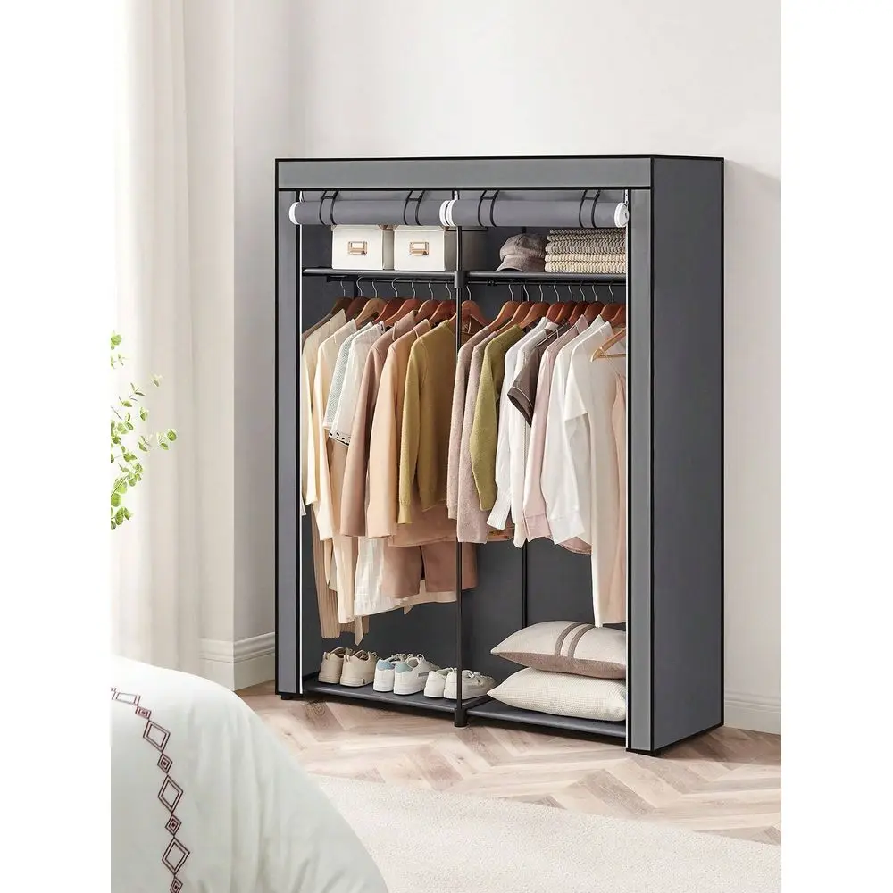 

Closet Wardrobe, Portable Closet For Bedroom, Clothes Rail With NonWoven Fabric Cover, Clothes Storage Organizer, 55.1 X 16.9 X