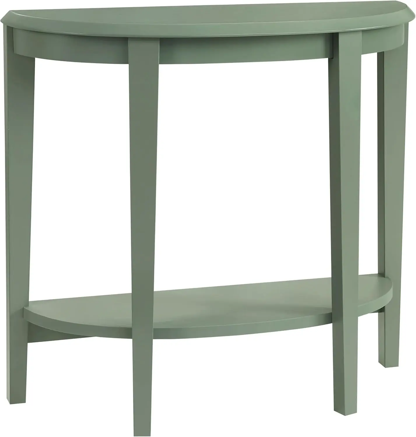 Homes: Inside + Out Payne Modern Half Moon Accent Console Table With Storage Shelf, Decorative Entryway Furniture For Living