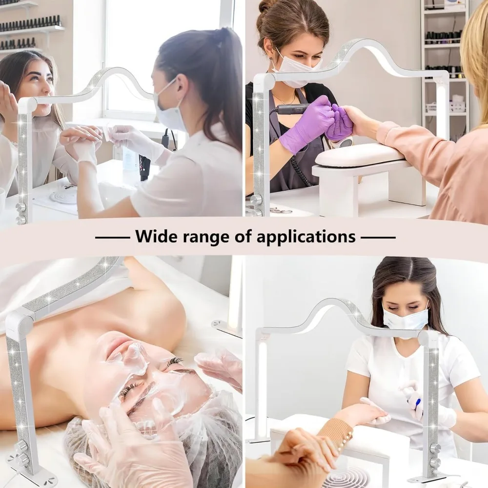 Foldable Nail Light 3000K-6000K Adjustable Brightness LED 48W Large Eyelash Lamp For Eyelash Tech Tattoo Spa Salon Manicure Lamp