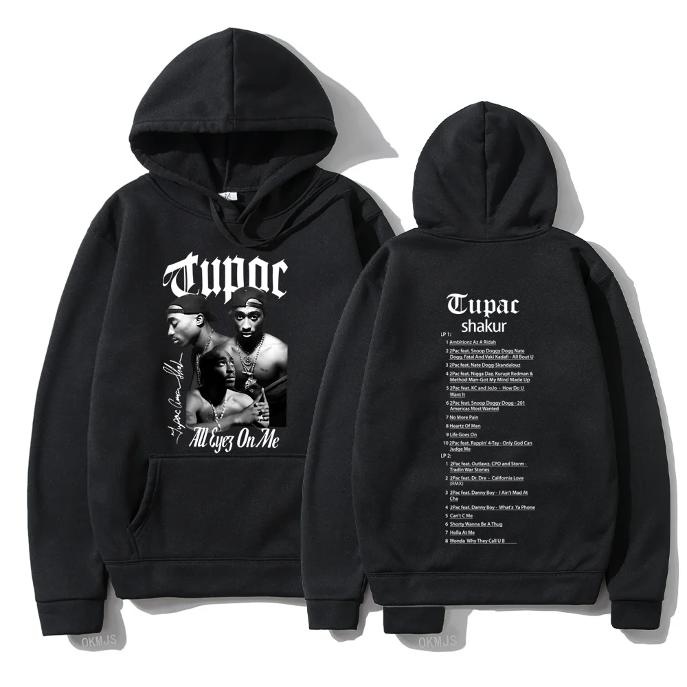 Tupac Hoodies 2pac Rapper Printed Women Brand Fashion Top Streetwear Y2k Casual Loose Hooded Sweatshirt Autumn Pullover Hoody