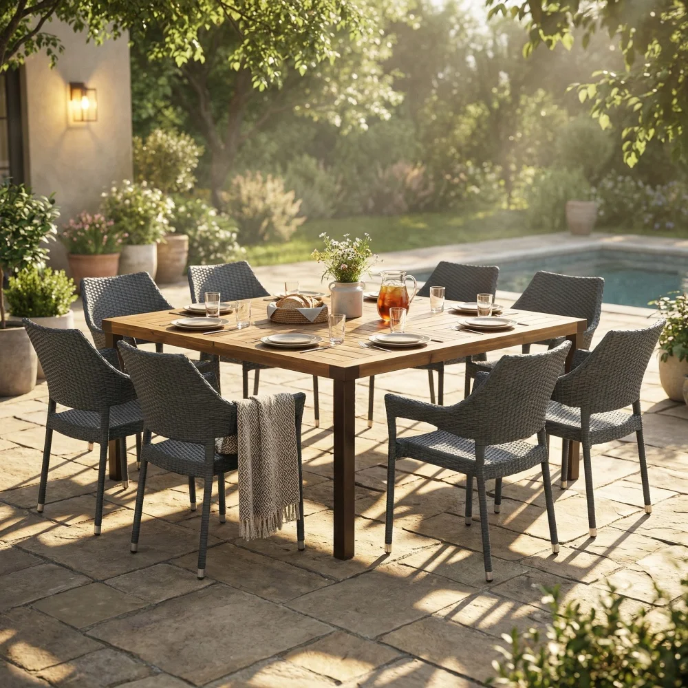 9 PCS Outdoor  Dining Set ,64