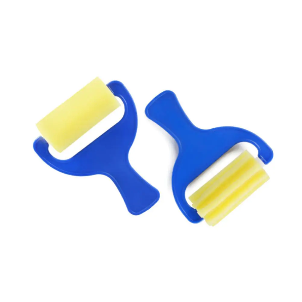 4Pcs Sponge Drawing Roller Brush Set Compact Portable Handle Design Prevents Dirty Hands Ideal for Kids Painting Art Classes