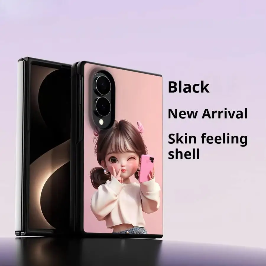 Cute Girl Selfie Art Luxury Phone Cover Case for Samsung Galaxy Z Fold 8 ZFold Wide Z Fold8 Wide ZFold8
