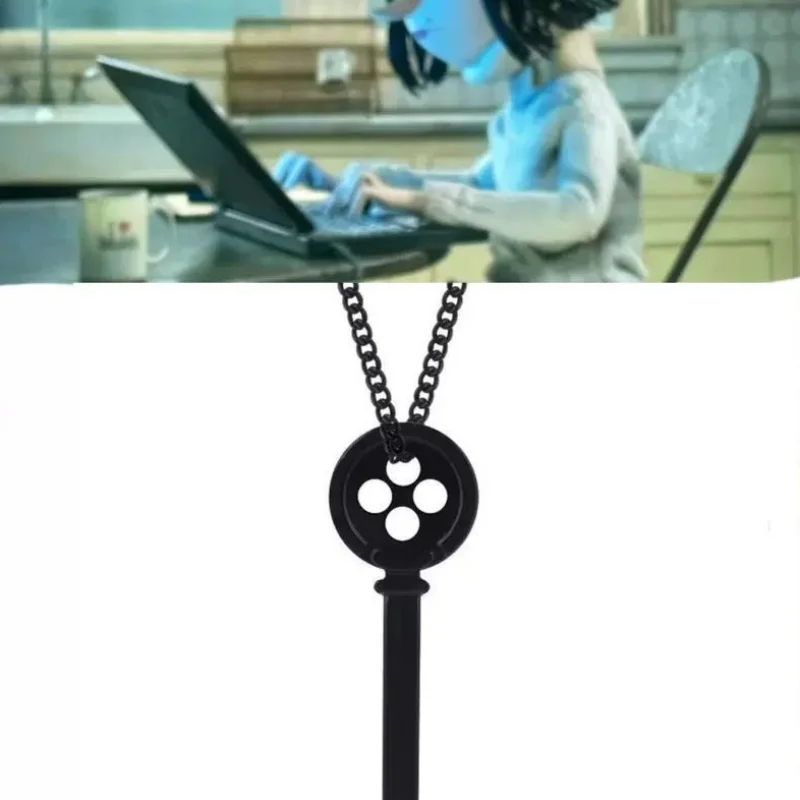 Coraline anime periférico misterioso porta chave colar pingente cosplay brinquedo na moda jóias nicho dos desenhos animados acessórios de moda presente