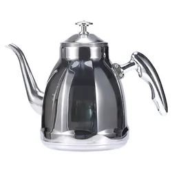 1.5L 팔각형 차 주전자(필터 포함) 스테인리스 스틸 티포트 커피포트 가스레인지, 전기 세라믹 쿡탑, 가정, 캠핑용