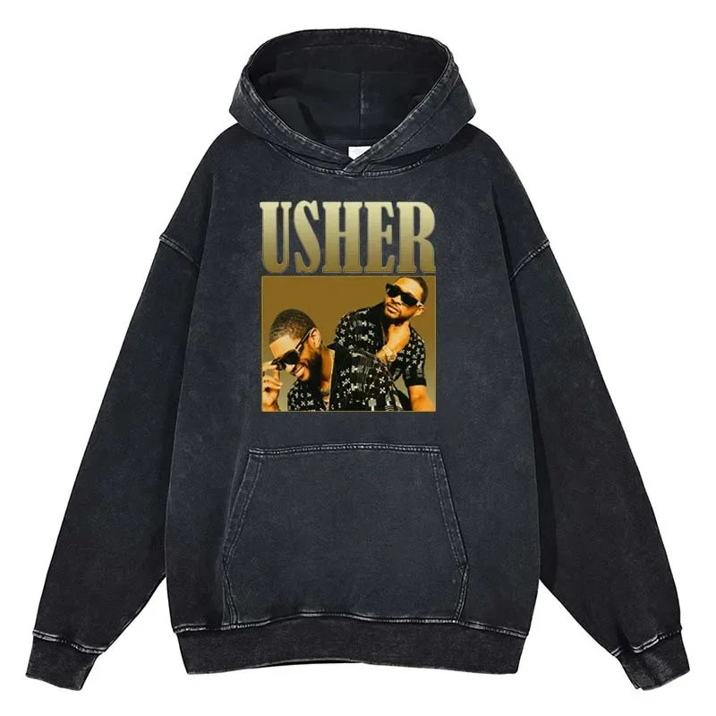 

Usher 90s Sweatshirt Hoodies Vintage Cotton Oversized Aesthetics Rapper Sweatshirt Winter Men O-Neck Casual Loose Pullover Tops