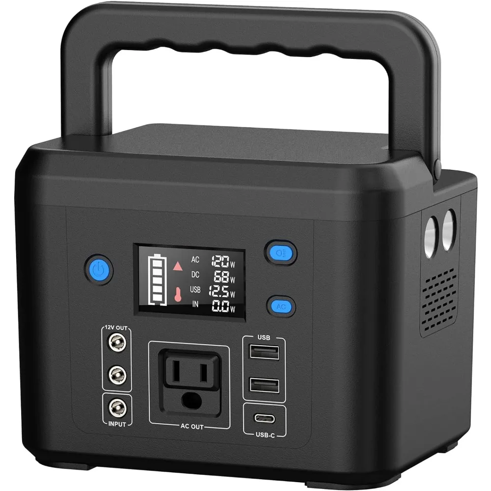 

200W Portable Power Station, 120Wh/33,000mAh Power Bank with AC Outlet, 110V 6 Outputs Solar Generator