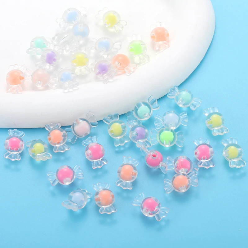 سحر لون حلوى أكريليك نجمة ، فاصل فضفاض ، حبات للأساور ، قلادة ، صناعة مجوهرات ، إكسسوارات تصنعها بنفسك ، W334 ، 50-ks #5