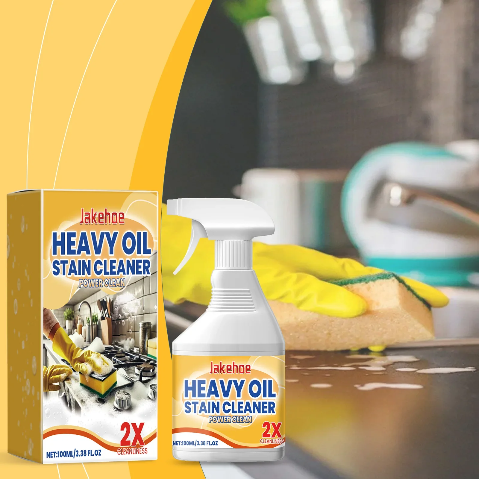 Powerful Kitchen Degreaser Spray Quickly Remove Grease Stains Suitable For Range Hoods Cookware Multipurpose Cleaning Liquid