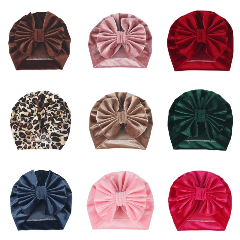 Baby Winter Hat Turban Hats Breathable Girl Warm Hat Solid Color Headdress Cute Beanie Skin Friendly Newborns Headgear