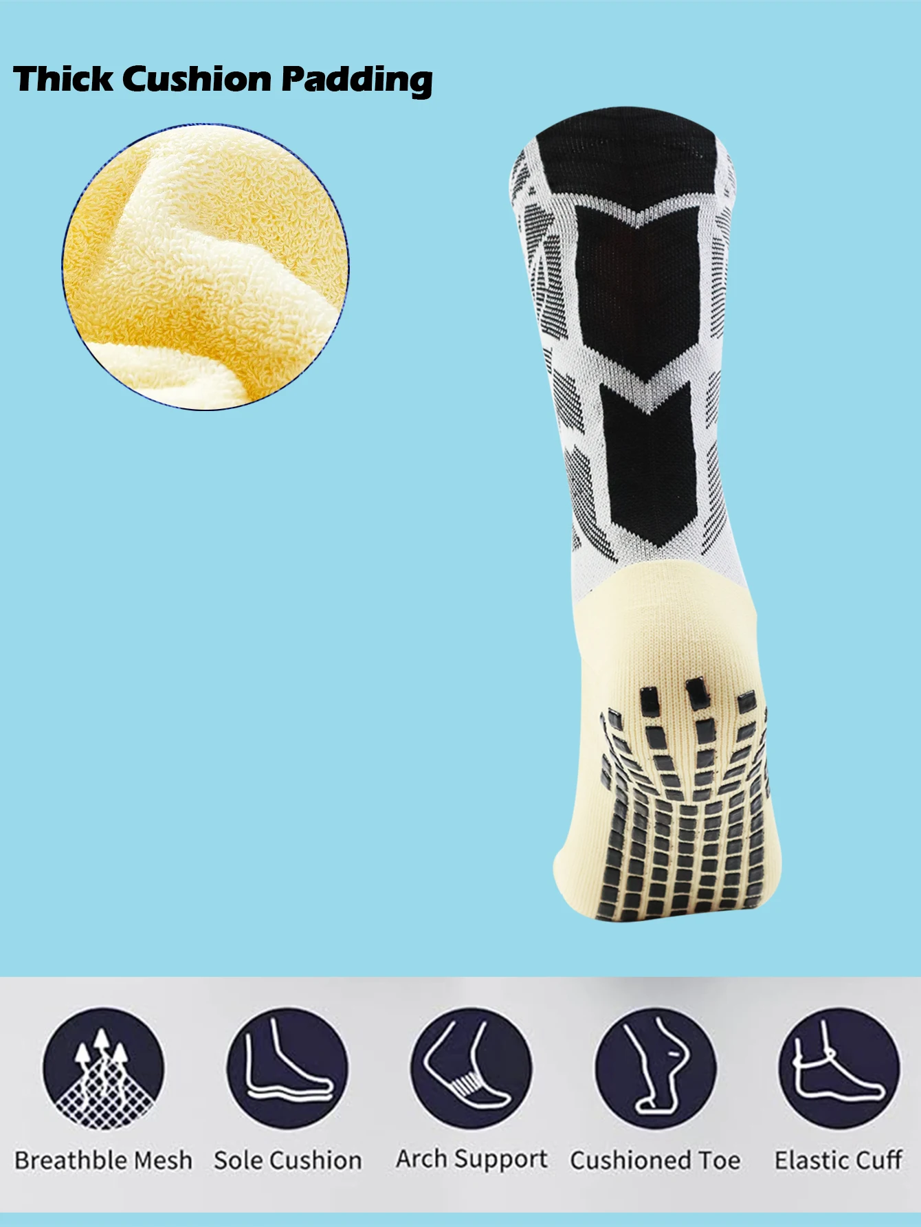 1 Pair Men's Football Socks wi - Athletic Sock Cushion review and price