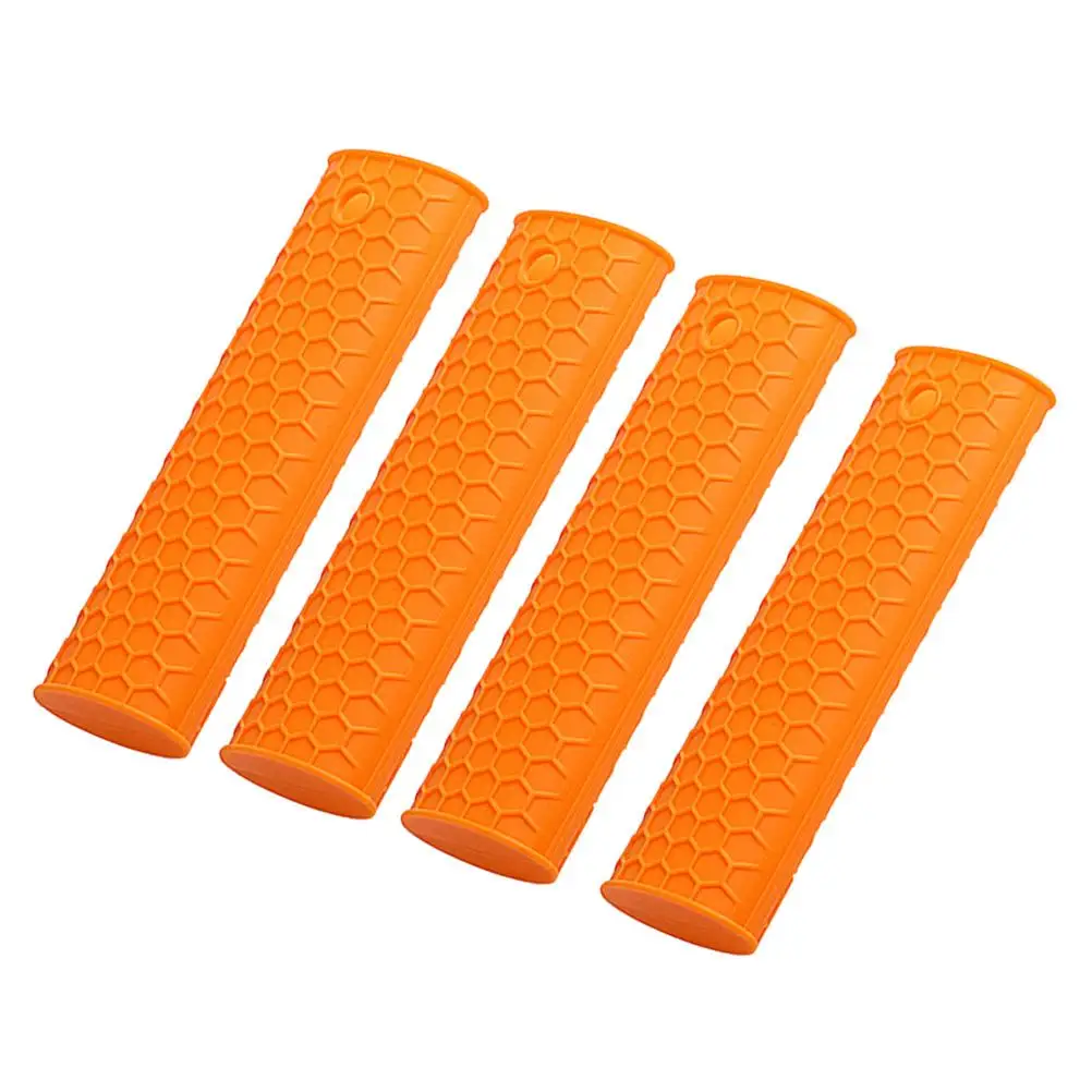 

4 Pcs Pot Handle Cover Silicone Heat Resistant Pan Sleeve for Stainless Handles Kitchen Potholders Flexible Storage