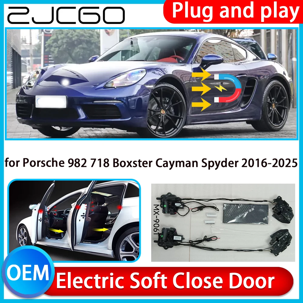 

for Porsche 982 718 Boxster Cayman Spyder 2016-2025 Auto Pull Soft Close Kit Door Power Latch Electric Door Catch Soft Closing
