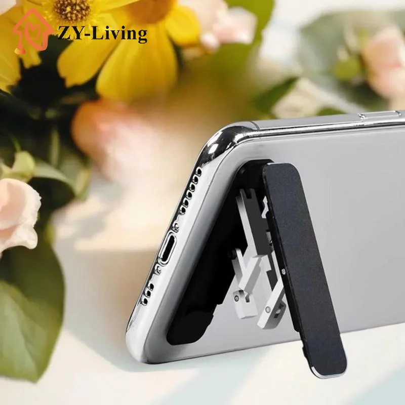 

1/3PCS Mini Invisible Foldable Mobile Phone Stand Aluminum Alloy Desktop Mount Material Holder Adjustable Angle For Cellphone