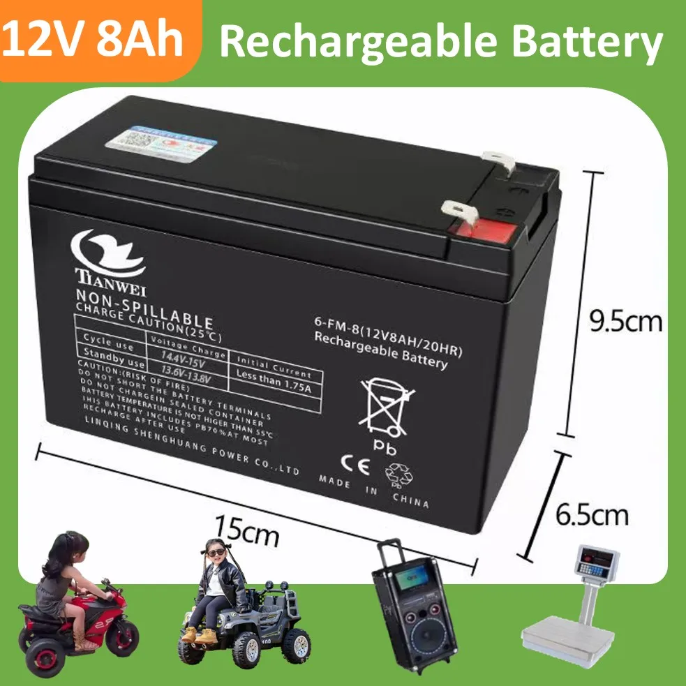 6V 12V 5000/7000/12000mAh loodzuur oplaadbare batterij, elektrische speelgoedautobatterijen voor kinderen, audio, elektronische weegschaal, sproeier