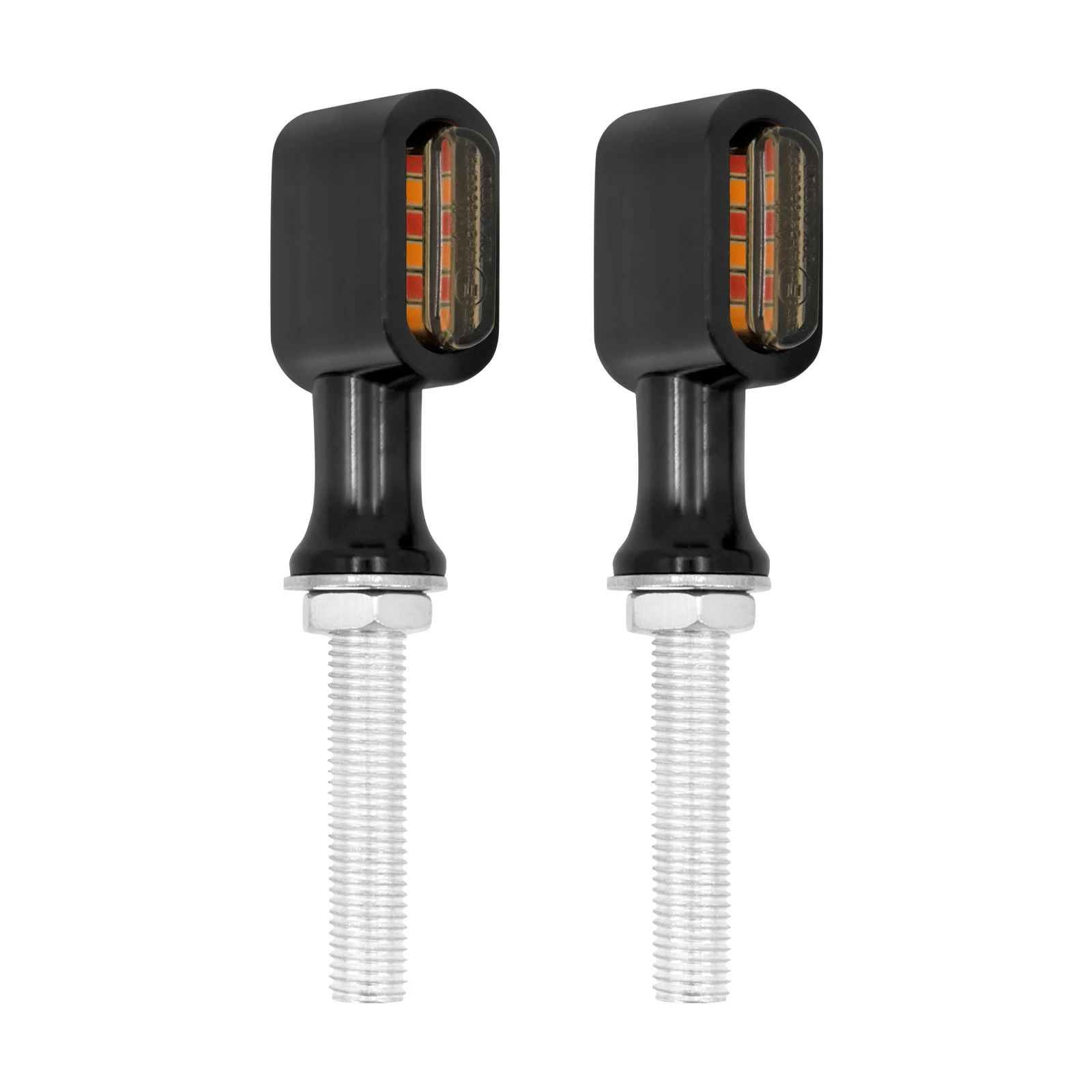 2xMotorcycle Mini Rear E Mark LED Turn Signal Red Running Brake Lamp For Harley Softail Touring Sportster XL 883 Cafe Racer Dyna