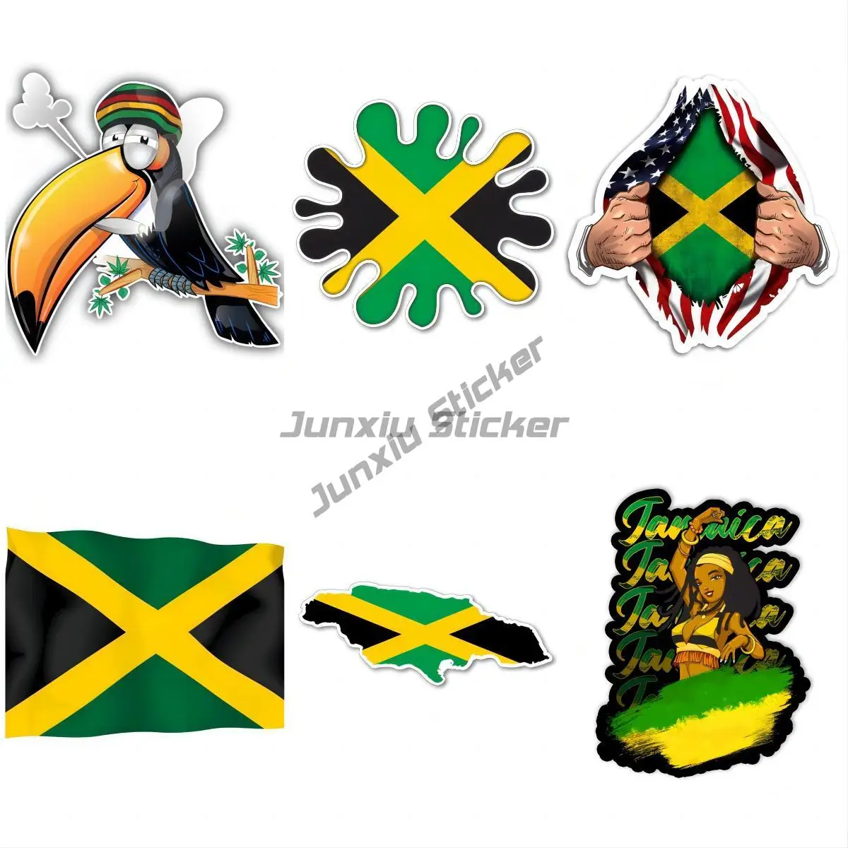 Decal Sticker Flag Exterior Vinyl Car Motorbike Jamaica Bumper Window Phone Trunk Guitar Cover scratches Exterior Decor