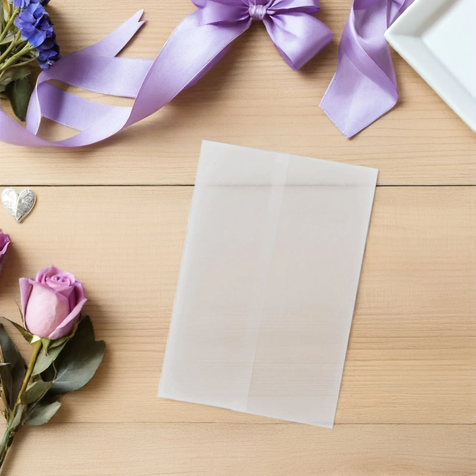 50Pcs Blank Translucent Envelopes Made of Premium Tracing Paper for Invitations Cards Announcements Photos Statements Personal