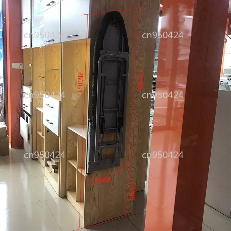 Tábua de passar roupa escondida Tábua de passar roupa dobrável montada na parede com amortecimento de rotação de 180 graus
