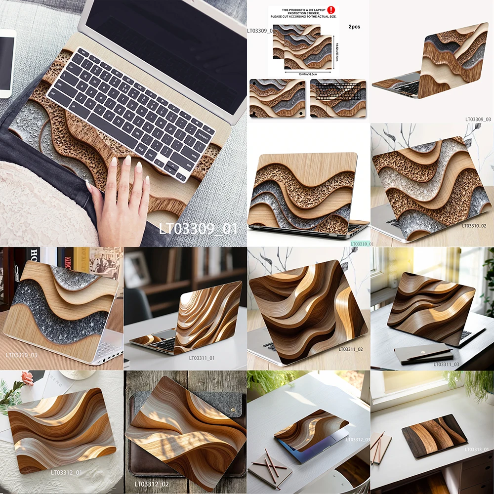 

Наклейка-скин для ноутбука Sandstone Wood Wave, водонепроницаемая виниловая наклейка для ноутбуков MacBook, HP, Lenovo, Dell с диагональю 12-17 дюймов