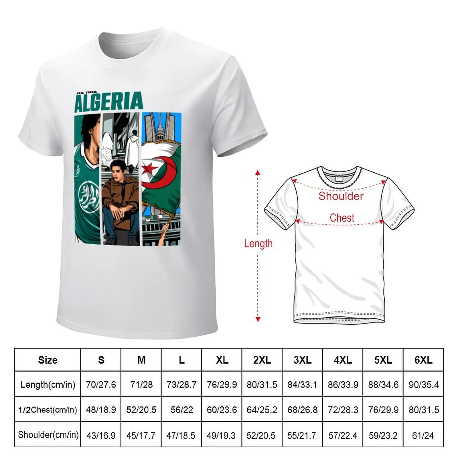 we are algeria T-shirt Short sleeve tee summer tops men t shirt