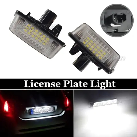 2Pcs CanBus LED License Plate Lights For Toyota Corolla E11 Crown S180 Starlet EP91 Vios Previa ACR50 GSR50 number plate lamp 10 best sales e11 corolla - №1