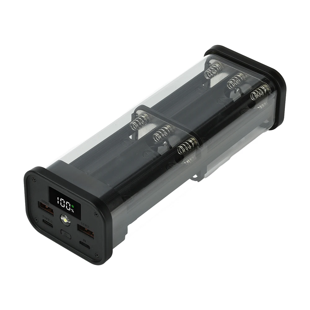 Przezroczyste etui na baterie 18650, 6/8 komórek, zestaw DIY, obudowa powerbanku 22,5W, bezlutowa obudowa powerbanku PD, zestaw elektroniczny DIY