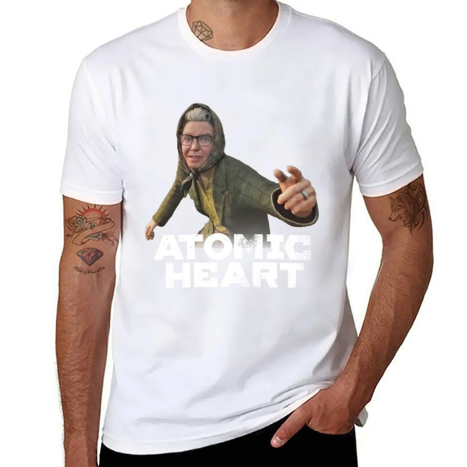 

Granny Zina - Meme Crazy Babushka from Atomic Heart Game T-Shirt Christmas Casual Short Sleeve Top