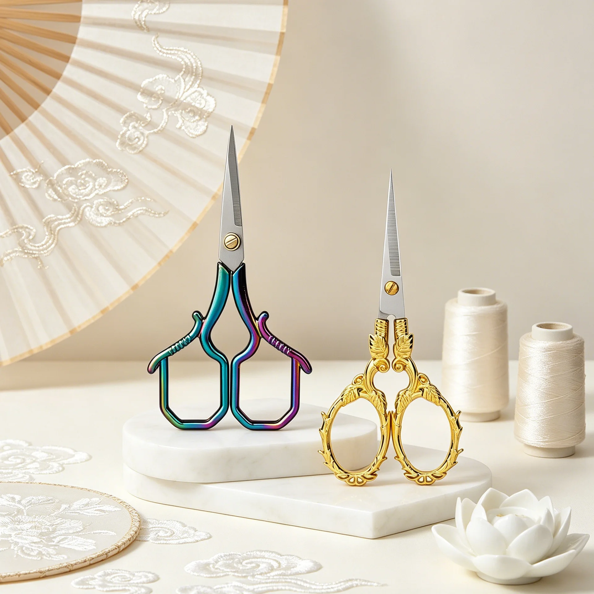 Scissors Stainless Craft - กรรไกรตัดผ้าวินเทจ 1/2 ชิ้น สำหรับงานปัก งานเย็บผ้า ตัดกระดาษ