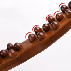 Rodillo de masaje Manual de madera, palo de raspado Guasha de 26 cuentas, para salón de belleza, muslo y hombro