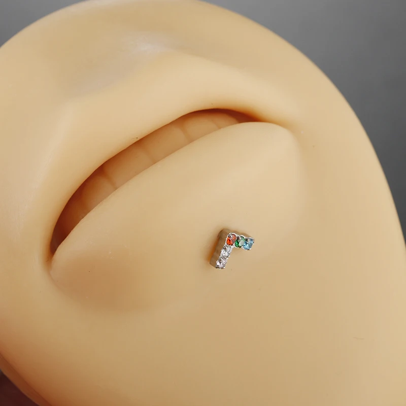 1 قطعة G23 16 جرام Labret مسمار الشفاه ميدوسا الدائري الأذن الغضروف اللولب الزنمة الفص كونشا ثقب القرط هيبوالرجينيك مجوهرات للجسم