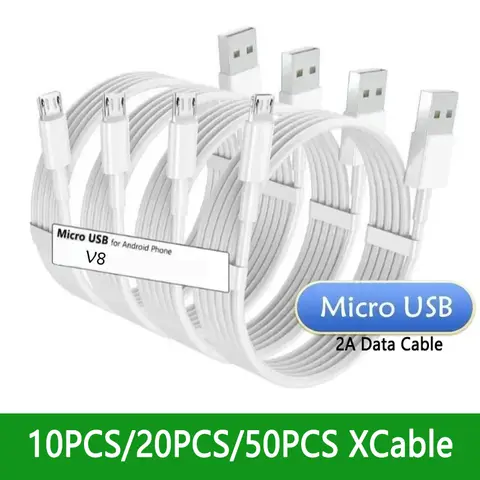 10-50PCS 마이크로 V8 5Pin USB 고속 충전 데이터 케이블 삼성 S6 S7 가장자리 참고 Xiaomi 화웨이 Htc Lg 안드로이드 전화 빠른 코드 2m