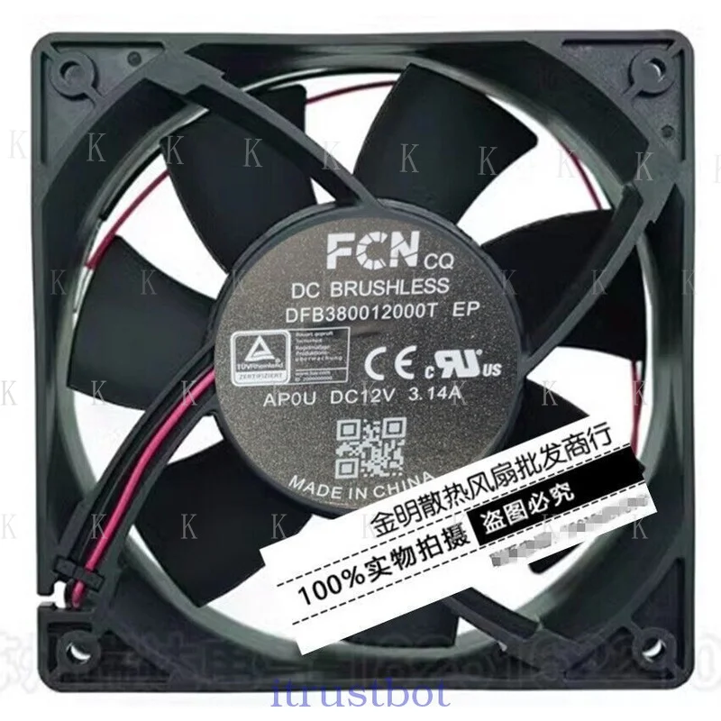 C  FOR 1pcs New FCN 12CM DFB380012000T 12V 3.14A Violent High Air Flow DC Cooling Fan
