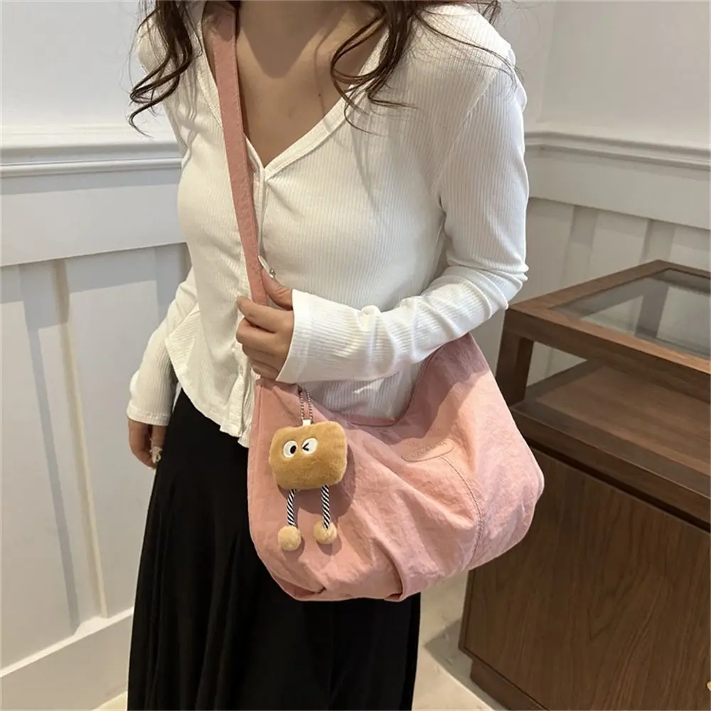 

Casual Solid Color Crossbody Shoulder Bags Canvas Portable Tote Bags Large Capacity Commuting Bag for Outdoor Travel