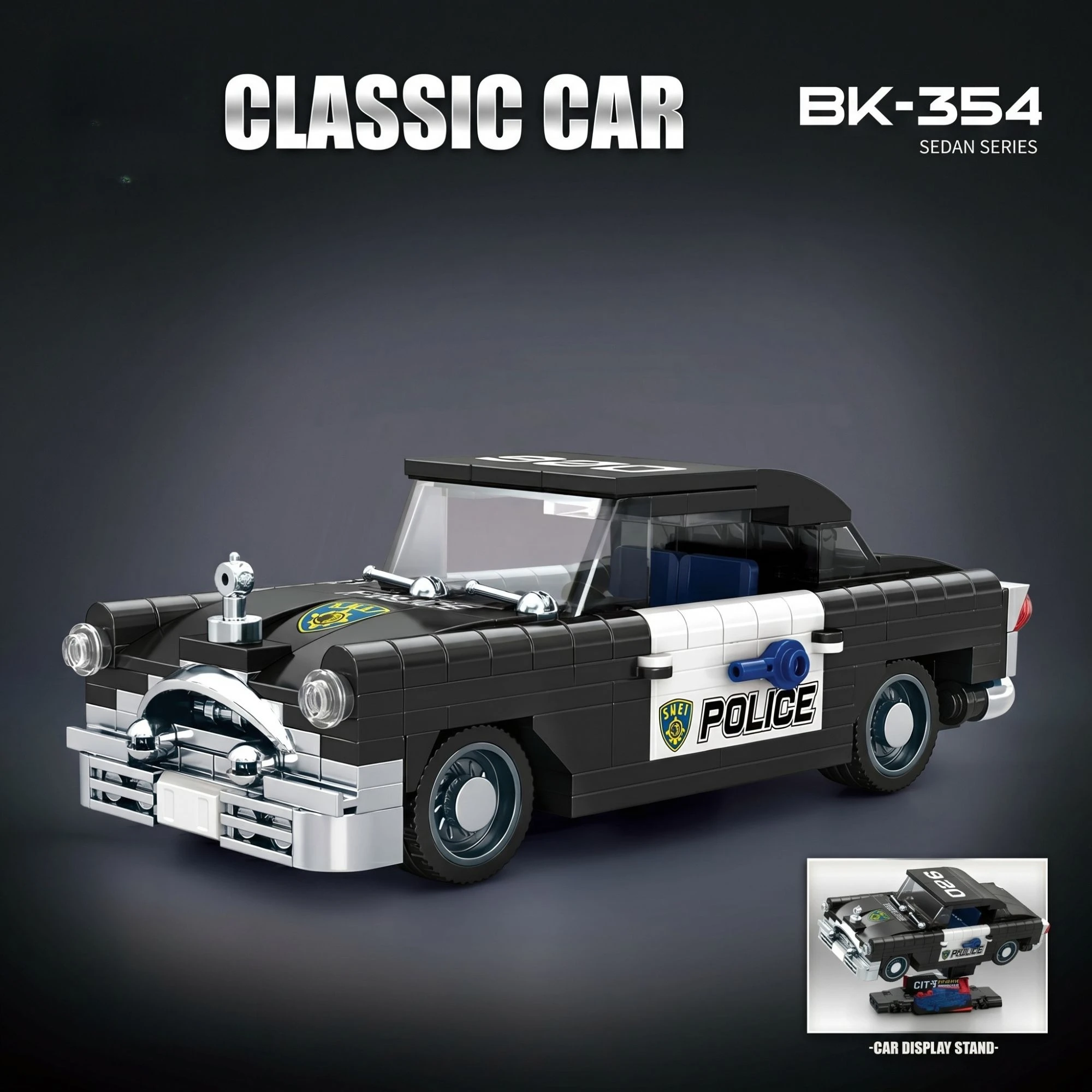 

314pcs BK-354 City Police Car Building Blocks MOC Classic Racing Police Car Vehicle Assembly Model Bricks for Adults Toys Gifts