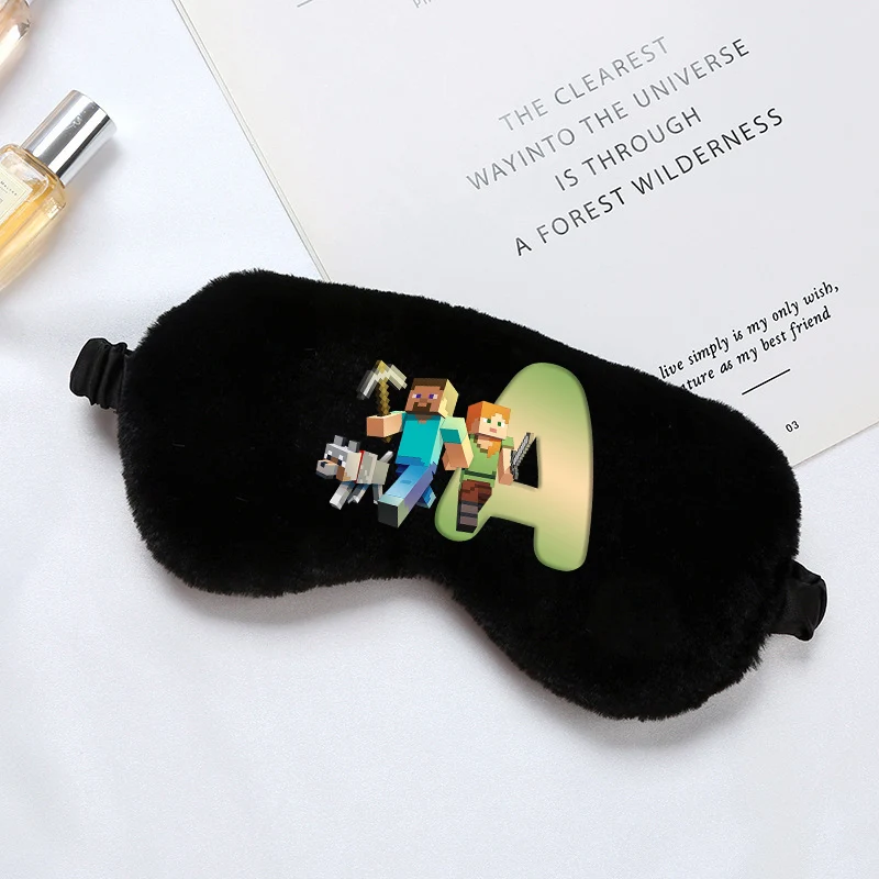 

Game Theme Soft Plush Sleeping Mask Minecrafted Eyes Masks Sleeping Blindfold Eye Cover Male Plush Mask Fashion Letters Eyepatch