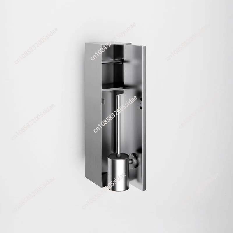 Stainless Steel Niche Toilet Embedded Toilet Brush 304 Tissue Box Niche Layered Shelf