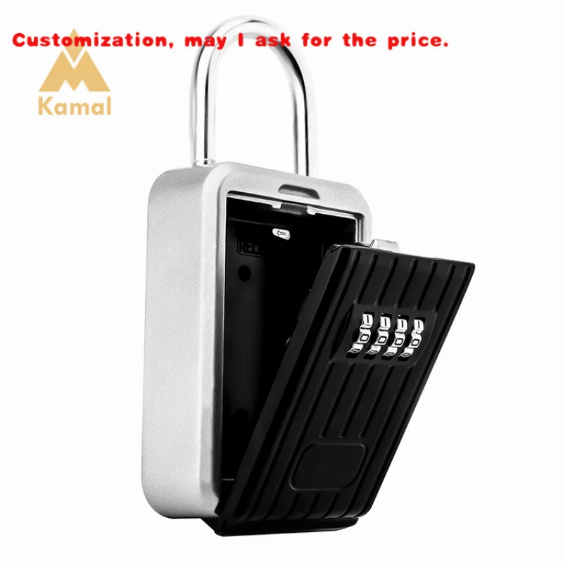 

custom.Outdoor Lock Box Metal Combination Safe Box with 4 Digit Code Keys Storage Hide Gate Real Estate House