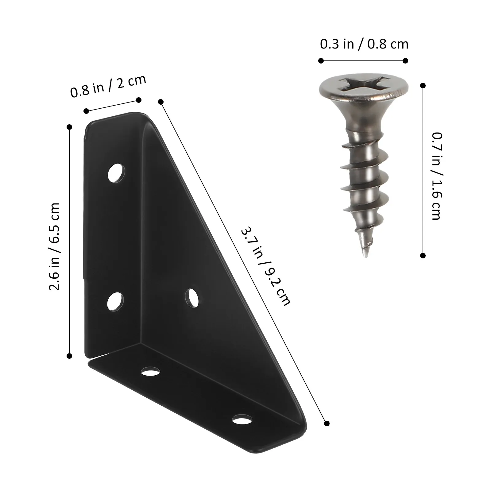10Pcs Thick Corner Brackets Steel Angle Bracket Heavy Duty Furniture Corner Brace Bed Frame Shelf Fastening Brackets Triangle