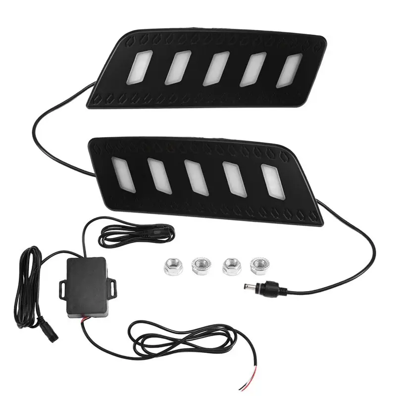 

A19Q-1 Pair LED Daytime Running Light DRL Day Light Front Grill Lamp Car Accessories Fog Lamp For Ford Ranger 2012 -2014